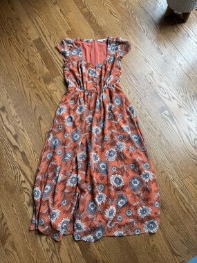 Madewell Floral Rust Maxi Dress